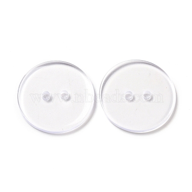 23mm Clear Flat Round Resin 2-Hole Button