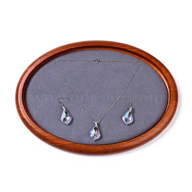 Oval Wood Pesentation Jewelry Display Tray(ODIS-P008-21A)-4