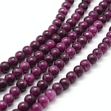 8mm Purple Round Yellow Jade Beads
