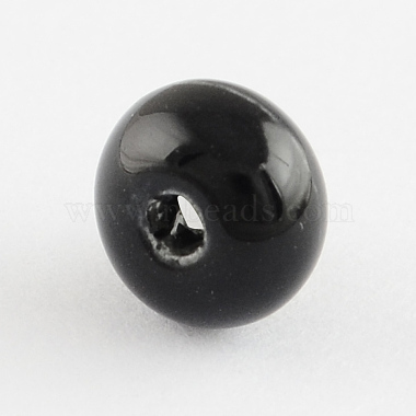 Black Rondelle Porcelain Beads