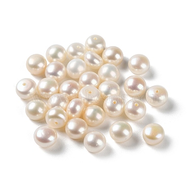 Floral White Round Pearl Beads