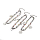 Bracelet multi-rangs double épaisseur avec perles et chaînes figaro en émail coloré(BJEW-C025-04P)-1