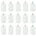 20Pcs 201 Stainless Steel Rounded Rectangle Stamping Blank Tag Pendants, for Necklace Men Jewelry Making, with Snap on Bails, Stainless Steel Color, 43x24x1mm, Hole: 3x7mm(STAS-YW0003-22)