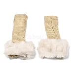 Plush Acrylic Fibers Knitting Fingerless Gloves, Arm Warmer, Winter Warm Gloves with Thumb Hole, Old Lace, 210x100mm(PW-WGBA7CE-04)