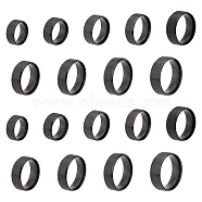 DICOSMETIC 18Pcs 9 Size 201 Stainless Steel Plain Band Ring for Men Women, Matte Gunmetal Color, Inner Diameter: US Size 4 1/2~14(15.2~23mm), 2Pcs/size(RJEW-DC0001-07A)