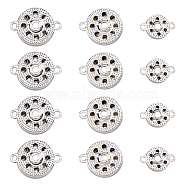 18Pcs 3 Style Alloy Snap Button, for Interchangeable Snap Charms Jewelry Making, Flat Round, Platinum, 17.5~25x12~19x4~5mm, Hole: 1.6~2.5mm, 6pcs/style(FIND-FH0006-36)