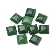Natural White Jade Cabochons, Dyed, Square, Dark Green, 12x12x5mm(G-Q975-12x12-07)
