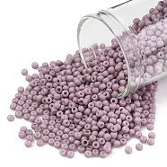 TOHO Round Seed Beads, Japanese Seed Beads, (766) Opaque Pastel Frost Light Lilac, 11/0, 2.2mm, Hole: 0.8mm, about 1110pcs/10g(X-SEED-TR11-0766)