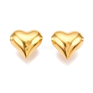 925 Sterling Silver Beads, Heart, Real 18K Gold Plated, 9.5x10x6mm, Hole: 1.2~1.4mm(STER-T007-93G)