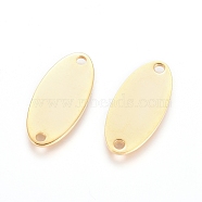 201 Stainless Steel Links connectors, Stamping Blank Tag, Oval, Real 24k Gold Plated, 16.5x7.5x0.7mm, Hole: 1.4mm(STAS-F221-33G)