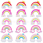 40Pcs 5 Styles Plastic Cabochons, Rainbow Shape, Mixed Color, 30~38x47~49x3~4mm, 8pcs/style(FIND-GF0005-40)