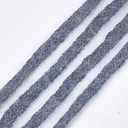 Soft Faux Mink Fur Cords, Nylon Cord, Slate Gray, 9~10mm, about 110yards/bundle(OCOR-S115-01B)