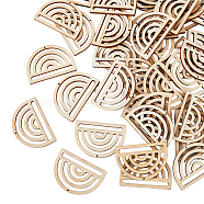 100Pcs Laser Cut Unfinished Basswood Wall Decoration, for Kids Painting Craft, Home Decoration, Rainbow Shape, PapayaWhip, 1.7x1.5x0.55cm, Hole: 1mm(WOOD-FH0002-03)