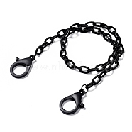 Personalized Nylon Cable Chain Necklaces, Eyeglass Chains, Handbag Chains, with Plastic Lobster Claw Clasps, Black, 19.68 inch(50cm)(NJEW-JN02940-04)