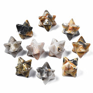 Natural Crazy Agate Beads, No Hole/Undrilled, Merkaba Star, 11~13.5x11~13.5x11~13.5mm(G-T137-08)