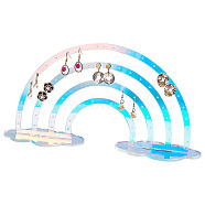 Acrylic Earring Display Stands, Earring Organizer Holder, Rainbow Shape, Clear AB, Finish Product: 34x8.95x17.7cm, Hole: 2mm, about 3pcs/set(EDIS-WH0016-14)