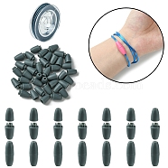 30Sets Plastic Breakaway Clasps, For Rubber Silicone Teething Necklaces with 1Roll Nylon Thread, Gray, 24x9mm, Hole: 2.5mm(KY-YW0001-64A)