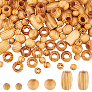 ANATTASOUL 3 Styles Wood Beads, Round & Column, Mixed Color, 12~30x10.5~19.5mm, Hole: 4.5~10mm(WOOD-AN0001-02)