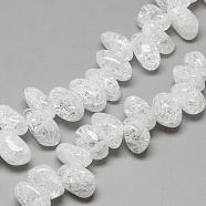 Natural Crackle Quartz Crystal Beads Strands, Chip, 15~26x10~15x7~15mm, Hole: 1mm; about 45~55pcs/strand, 15.7inches(G-R439-22B)