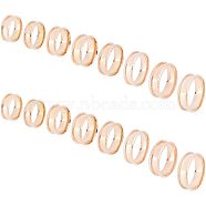 16pcs 8 Style 201 Stainless Steel Grooved Finger Ring Settings, Ring Core Blank, for Inlay Ring Jewelry Making, Rose Gold, Inner Diameter: 17~23, Groove: 4.3mm, 2pc/style(RJEW-UN0001-28)