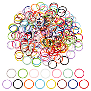Elite 225Pcs 15 Colors SPray Painted Zinc Alloy Jump Rings, Close but Unsoldered, Round Ring, Mixed Color, 16 Gauge, 12.2x1.2mm, Inner Diameter: 9.8mm, 15pcs/color(FIND-H0010-91B)