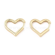 Brass Hoop Earrings, Heart, Light Gold, 18x20x2.5mm(EJEW-I289-19B-KCG)