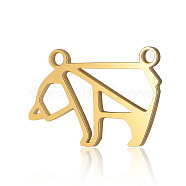 201 Stainless Steel Charms, Bear, Golden, 11x16x1mm, Hole: 1.2mm(STAS-S105-T576D-2)