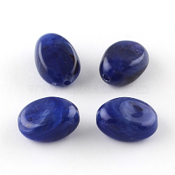 Oval Imitation Gemstone Acrylic Beads, Medium Blue, 18x13x9.5mm, Hole: 2mm, about 310pcs/500g(OACR-R052-10)