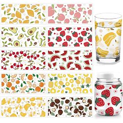 PVC DIY Heat Transfer Paper, for UV Sublimation Cup, Fruit, 110x240mm, 10 style, 1pc/style, 10pcs/set(DIY-WH0517-001)