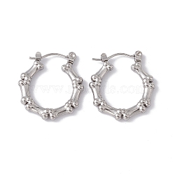 Non-Tarnish 304 Stainless Steel Dog Bone Wrap Hoop Earrings for Women, Stainless Steel Color, 23x21x3mm, Pin: 0.6mm(EJEW-E199-05P)