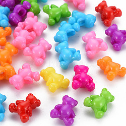 1-Hole Plastic Buttons, Bear, Mixed Color, 13.5x11.5x7.5mm, Hole: 2mm, about 1000pcs/bag(BUTT-N018-022)