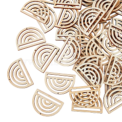 100Pcs Laser Cut Unfinished Basswood Wall Decoration, for Kids Painting Craft, Home Decoration, Rainbow Shape, PapayaWhip, 2.8x4x0.55cm, Hole: 1mm(WOOD-FH0002-03)