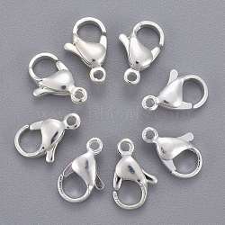 304 Stainless Steel Lobster Claw Clasps, Parrot Trigger Clasps, Silver Color Plated, 12x7x3.5mm, Hole: 1.4mm(STAS-E464-21E-S)