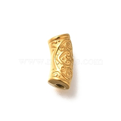 Ion Plating(IP) 304 Stainless Steel Curved Tube Beads, Heart, Real 18K Gold Plated, 12x5mm, Hole: 1.8mm(STAS-I321-25G)