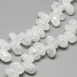 Natural Crackle Quartz Crystal Beads Strands, Chip, 15~26x10~15x7~15mm, Hole: 1mm, about 45~55pcs/strand, 15.7 inch(G-R439-22B)