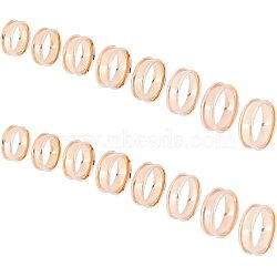 16pcs 8 Style 201 Stainless Steel Grooved Finger Ring Settings, Ring Core Blank, for Inlay Ring Jewelry Making, Rose Gold, Inner Diameter: 17~23, Groove: 4.3mm, 2pc/style(RJEW-UN0001-28)