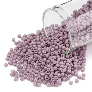 TOHO Round Seed Beads, Japanese Seed Beads, (766) Opaque Pastel Frost Light Lilac, 11/0, 2.2mm, Hole: 0.8mm, about 1110pcs/10g