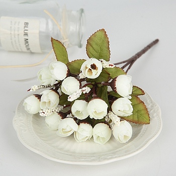 Plastic Eucalyptus Artificial Flower, for Wedding Party Home Room Decoration Marriage Accessories, White, 240mm
