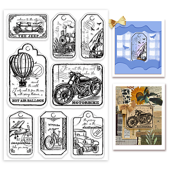 PVC Plastic Stamps, for DIY Scrapbooking, Photo Album Decorative, Cards Making, Stamp Sheets, Vehicle Pattern, 16x11x0.3cm