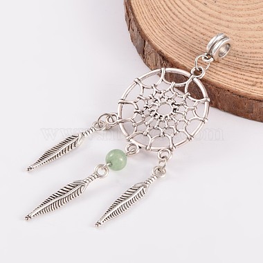 Antique Silver Alloy Mixed Stone European Dangle Charms(PALLOY-JF00154)-2