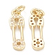 Brass Micro Pave Clear Cubic Zirconia Pendants(ZIRC-B010-40G)-2