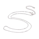 Anti-Tarnish Rhodium Plated 925 Sterling Silver Flat Cable Chain Necklace(NJEW-A011-01B-P)-2