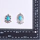 10pcs Turquoise+alloy pendant Vintage alloy earring head diy handmade material(5 styles)(JX575A)-8