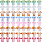64Pcs 8 Colors Transparent Glass Beads, Mushroom, Mixed Color, 13.5x13.5mm, Hole: 1.6mm, 8pcs/color(GLAA-PA0001-24)