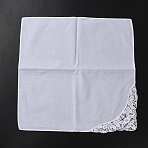 Cotton Handkerchief, Square, White, 350x350x0.5mm(AJEW-WH20020-397A)
