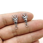 Tibetan Style Zinc Alloy Pendants, Moth Gothic Charms, Antique Silver, 21x9mm(PW-WG1A80F-01)