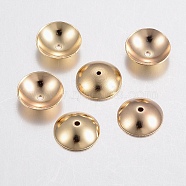 304 Stainless Steel Bead Caps, Apetalous, Real 18k Gold Plated, 8x2.5mm, Hole: 1mm(STAS-H436-28)