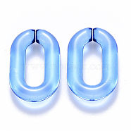 Transparent Acrylic Linking Rings, Quick Link Connectors, for Cable Chains Making, Oval, Cornflower Blue, 31x19.5x5.5mm, Inner Diameter: 19.5x7.5mm(OACR-S036-006A-J02)