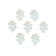 Luminous Resin Decoden Cabochons, Glow in the Dark Jellyfish, Aquamarine, 11x7x3mm(RESI-K039-01C)