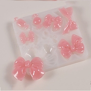 Candy & Bowknot Shape DIY Silicone Molds, Resin Casting Molds, for UV Resin, Epoxy Resin Craft Making, White, 82x83x8.5mm, Inner Diameter: 13~32x21~42mm(SIMO-C005-02B)